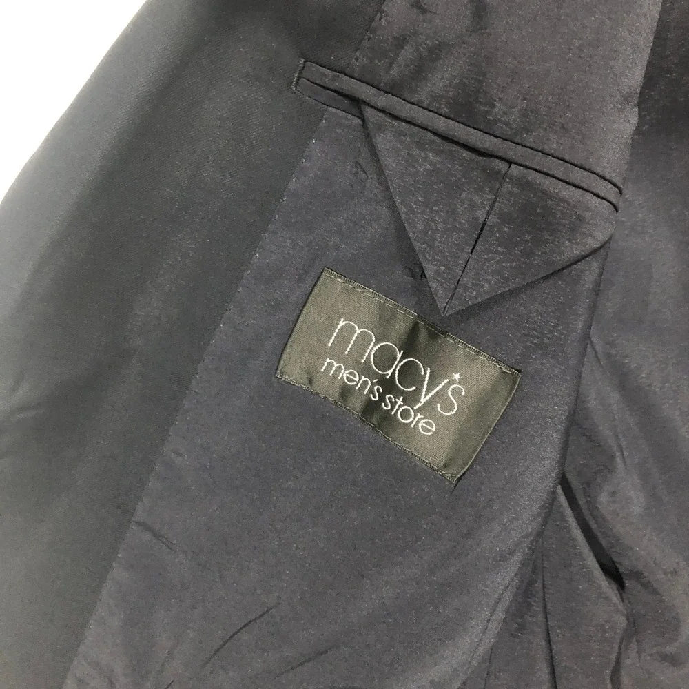 Ralph Lauren Wool Blazer Navy Blue Gold Button Mens Size 44R Classic Sport Coat‎
